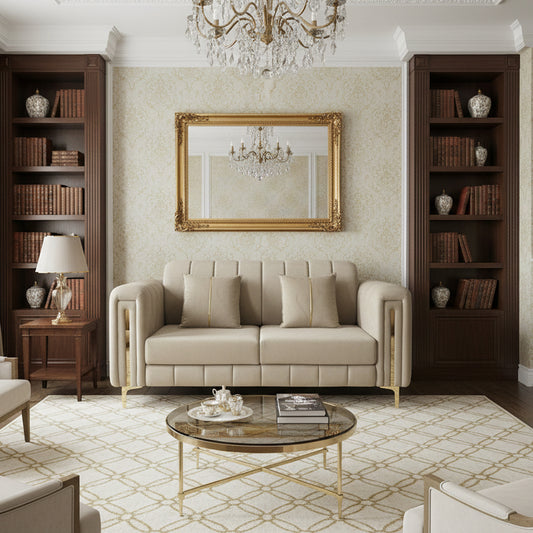 Contemporary Sofa 2 Seater - Beige