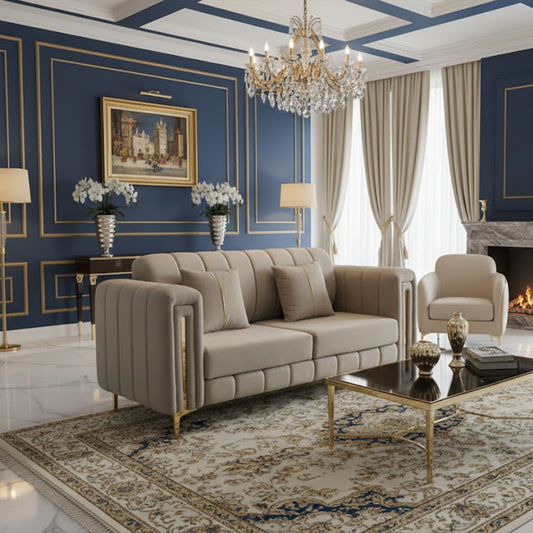 Contemporary Sofa 2 Seater - Beige