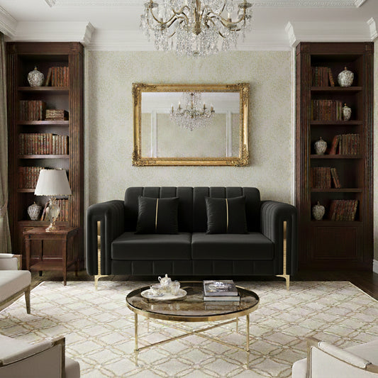 Contemporary Sofa 2 Seater - Black