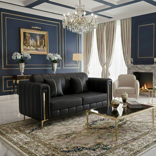 Contemporary Sofa 2 Seater - Black