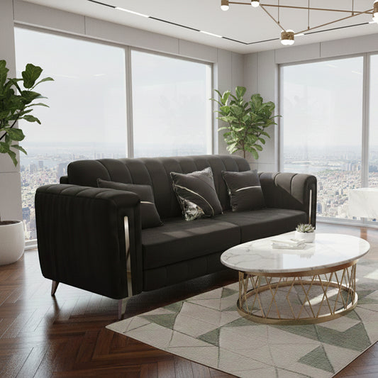 Contemporary Sofa 3 Seater - Black