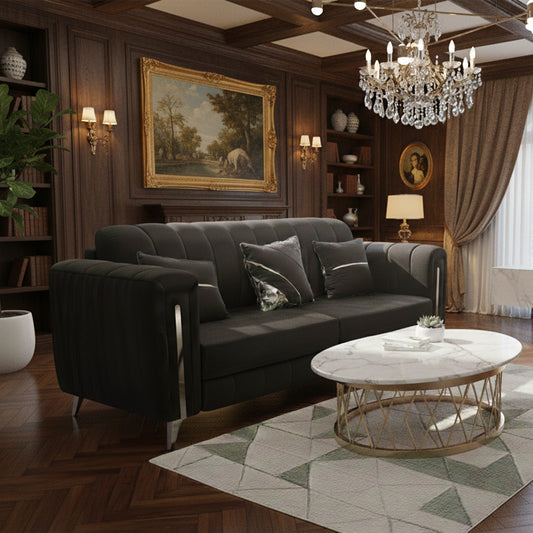 Contemporary Sofa 3 Seater - Black