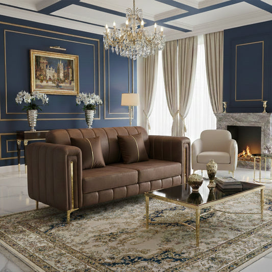 Contemporary Sofa 2 Seater - Chocolate Brown