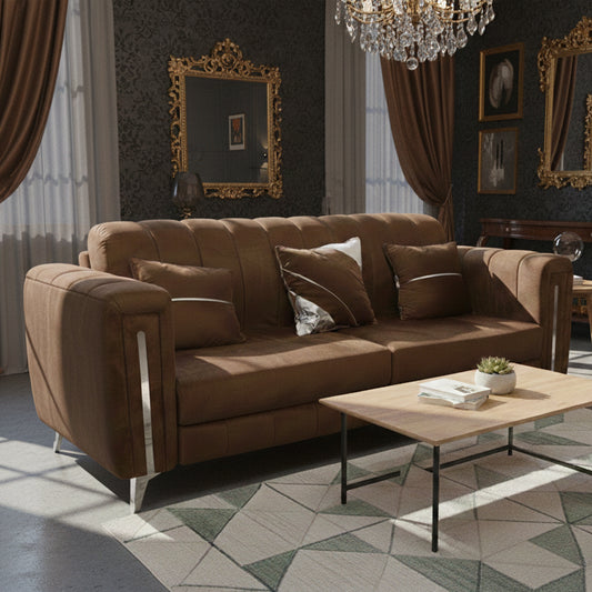 Contemporary Sofa 3 Seater - Chocolate Brown