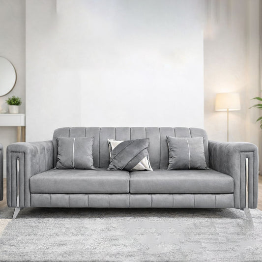 Contemporary Sofa 3 Seater - Silver